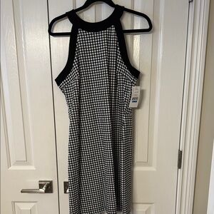 Karen Kane Black and White Gingham Midi Dress
